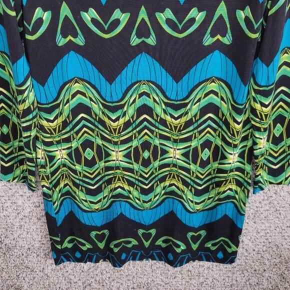 Diane von Furstenberg‎ Dress Womens 6 Green Printed Silk Tacita Tunic Shift - Picture 5 of 7